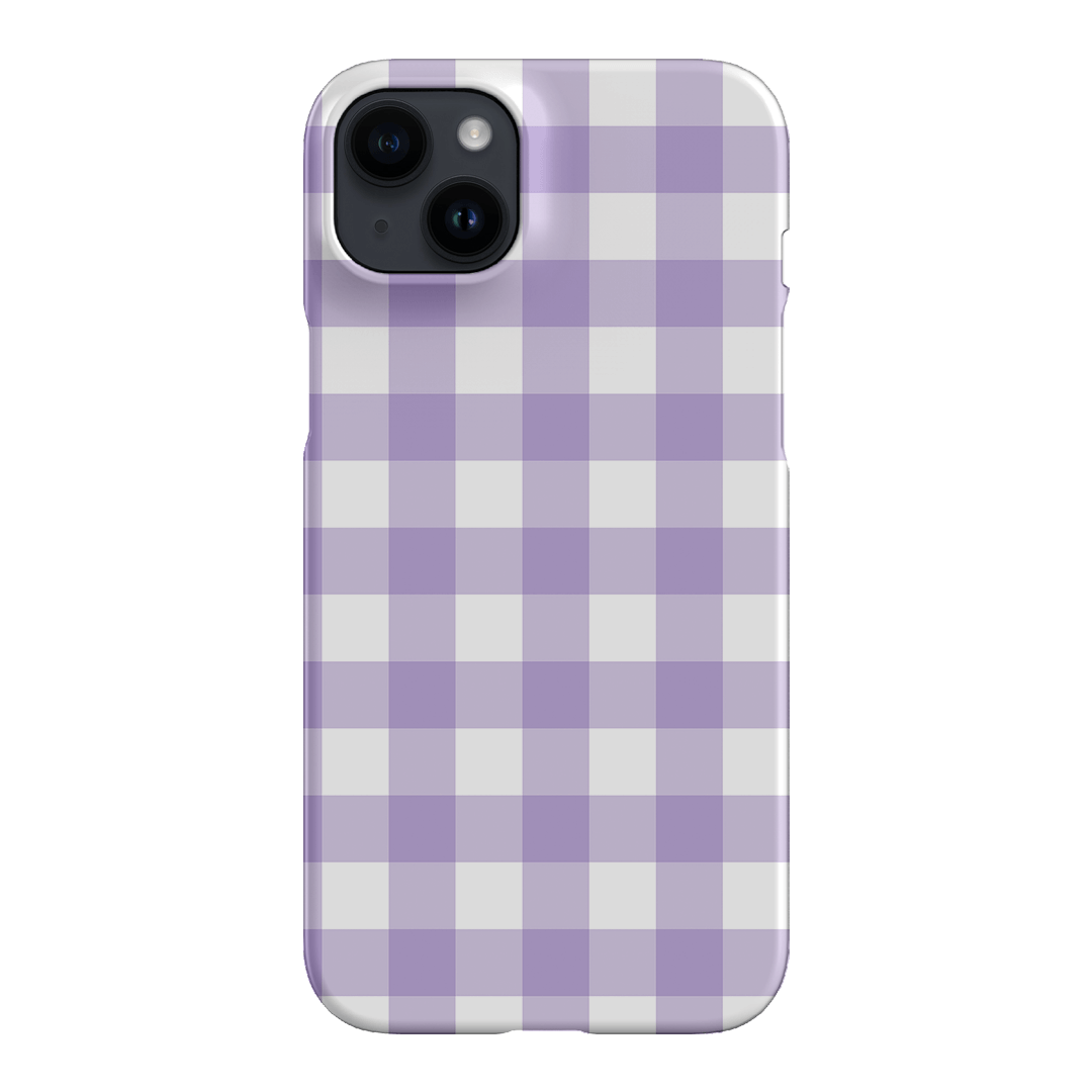 Gingham in Lilac Matte Case Matte Phone Cases iPhone 14 Plus / Snap by The Dairy - The Dairy
