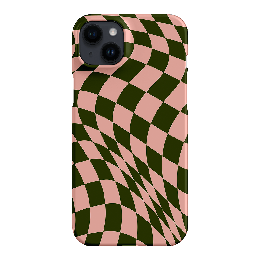 Wavy Check Forest on Blush Matte Case Matte Phone Cases iPhone 14 Plus / Snap by The Dairy - The Dairy