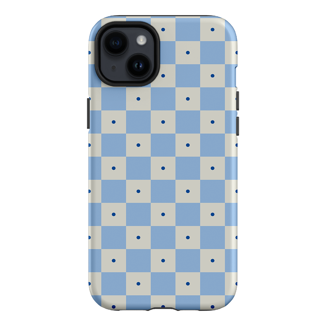 Checkers Blue Matte Phone Cases iPhone 14 Plus / Armoured by The Dairy - The Dairy