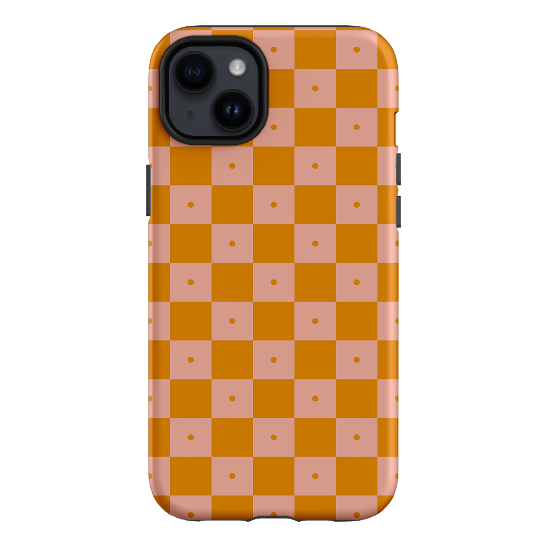 Checkers Orange with Blush Matte Case Matte Phone Cases iPhone 14 Plus / Armoured by The Dairy - The Dairy