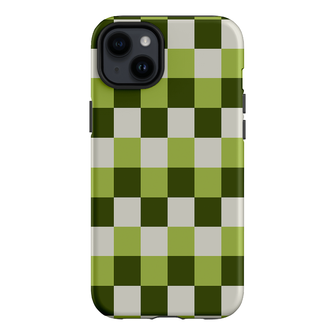 Checks in Green Matte Case Matte Phone Cases iPhone 14 Plus / Armoured by The Dairy - The Dairy