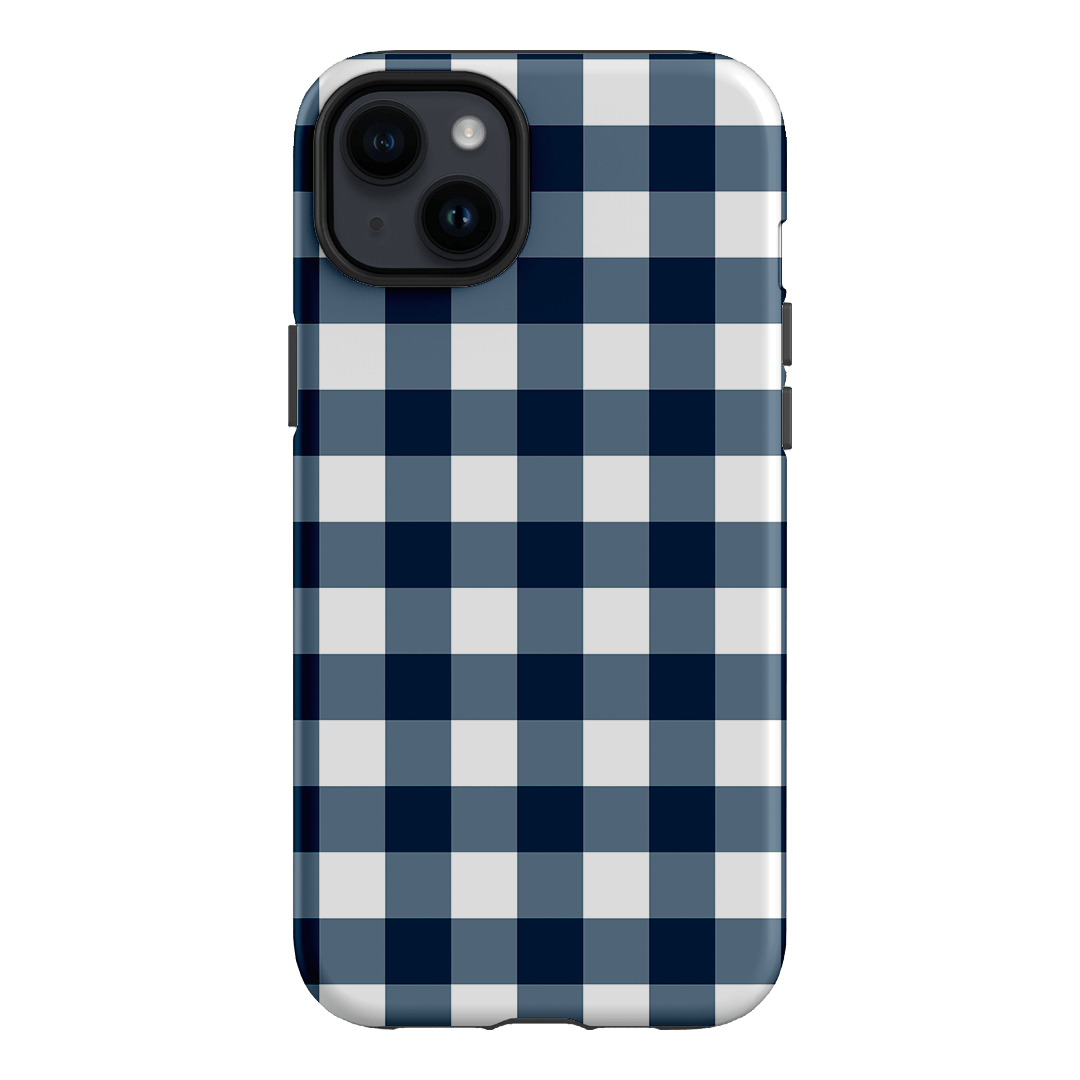 Gingham in Indigo Matte Case Matte Phone Cases iPhone 14 Plus / Armoured by The Dairy - The Dairy