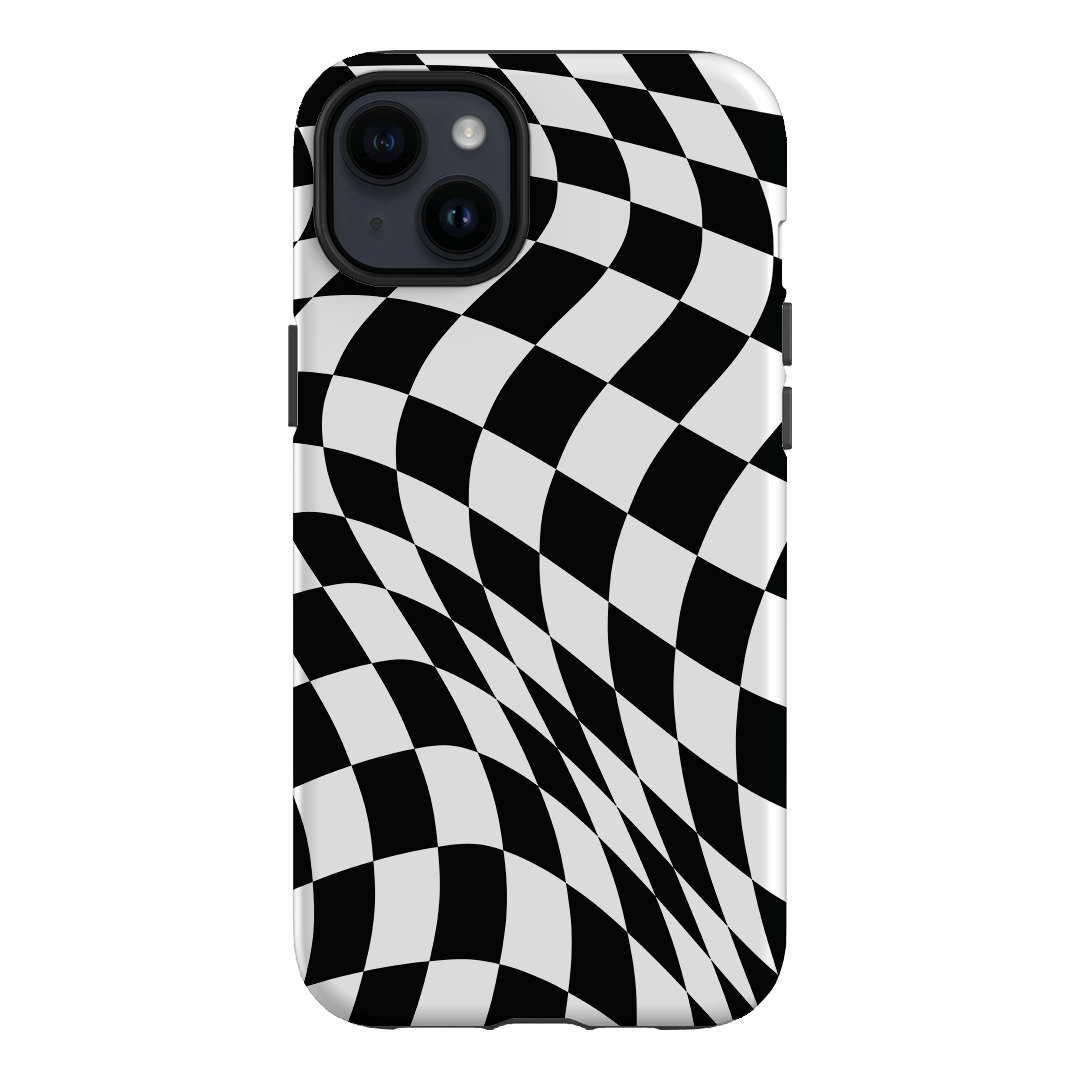 Wavy Check Noir Matte Case Matte Phone Cases iPhone 14 Plus / Armoured by The Dairy - The Dairy