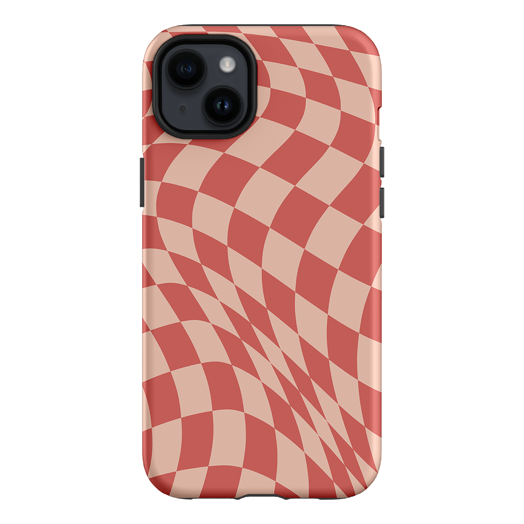 Wavy Check Blush on Blush Matte Case Matte Phone Cases iPhone 14 Plus / Armoured by The Dairy - The Dairy