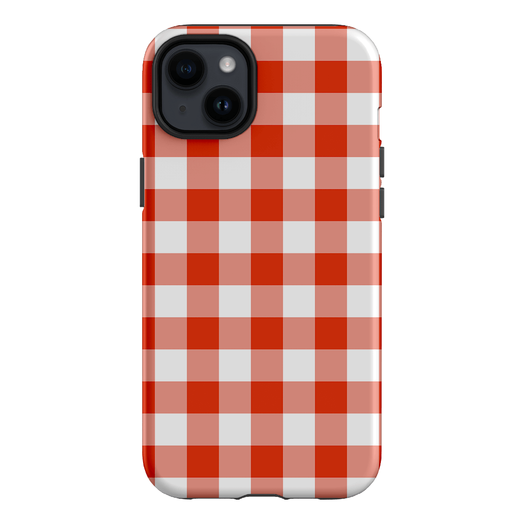 Gingham in Scarlet Matte Case Matte Phone Cases iPhone 14 Plus / Armoured by The Dairy - The Dairy