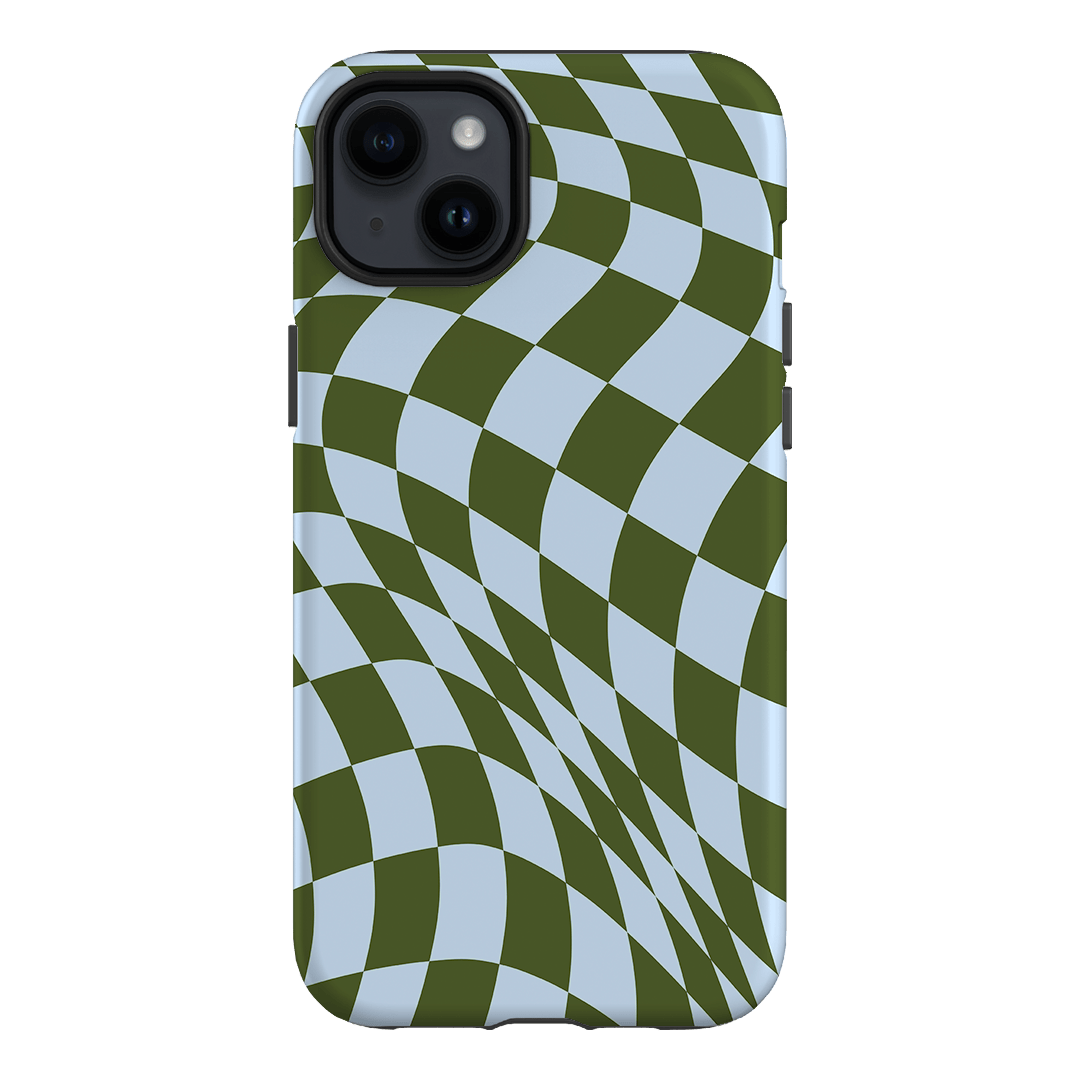 Wavy Check Forest on Sky Matte Case Matte Phone Cases iPhone 14 Plus / Armoured by The Dairy - The Dairy