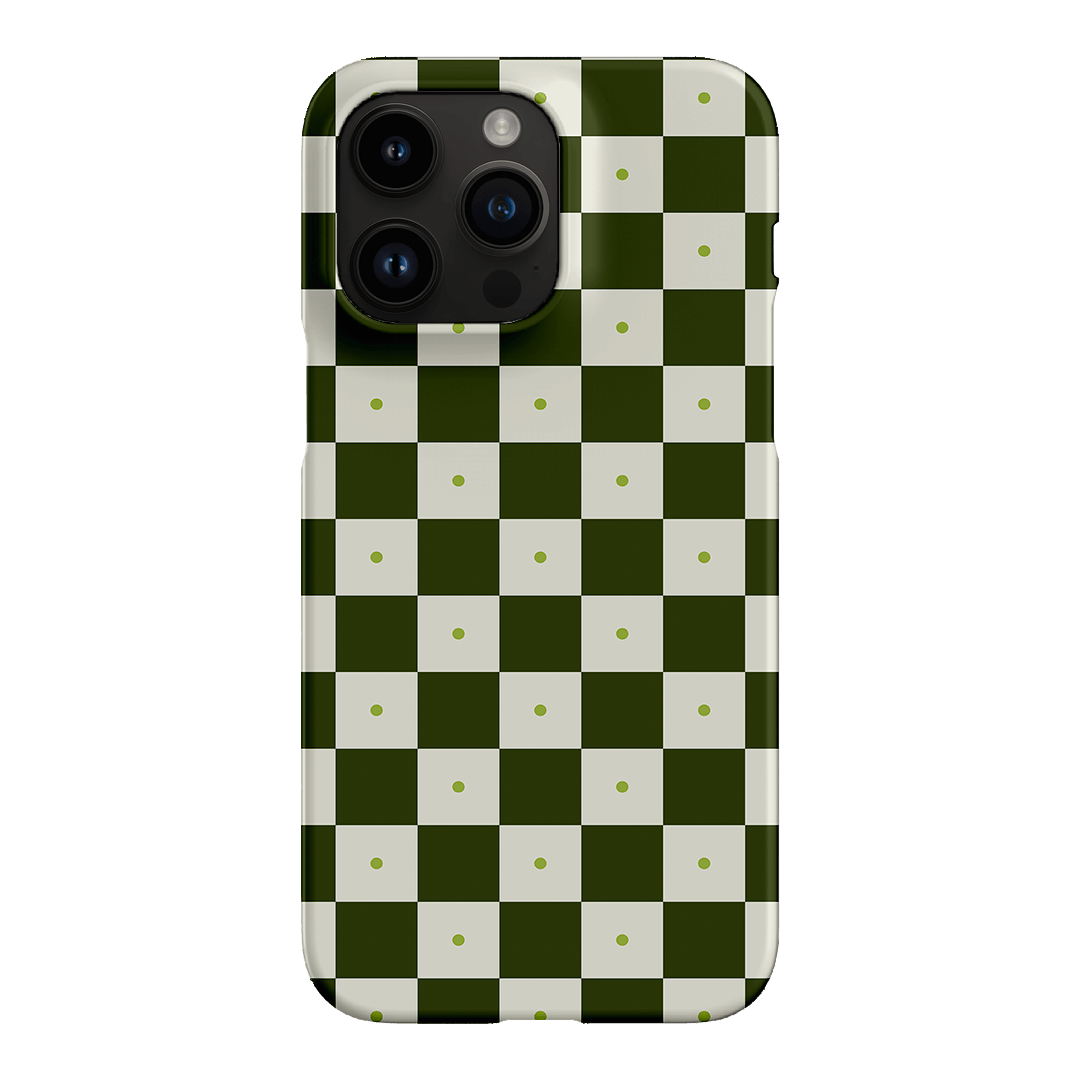 Checkers Green Matte Phone Cases iPhone 14 Pro Max / Snap by The Dairy - The Dairy