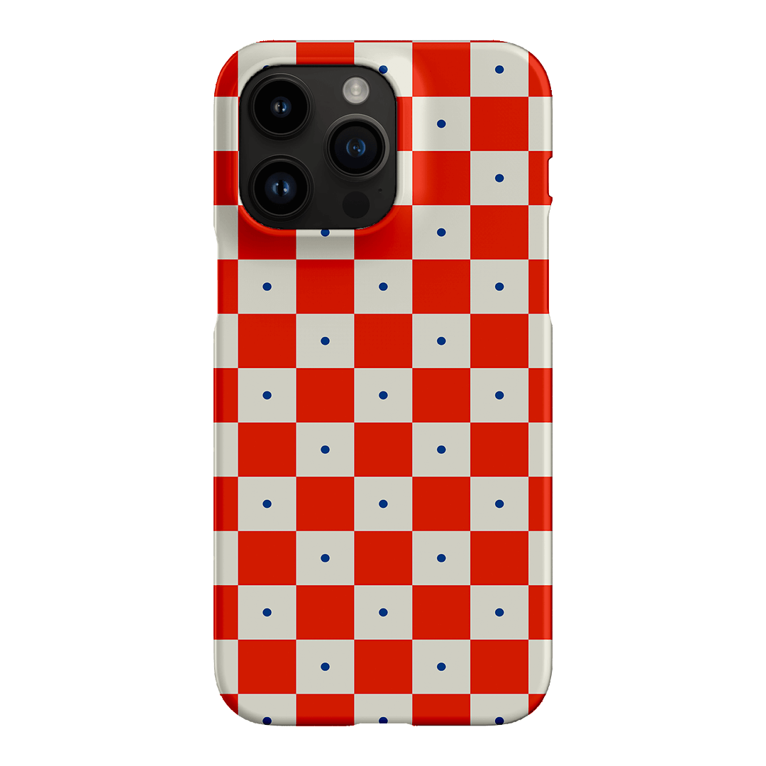 Checkers Scarlet with Cobalt Matte Phone Cases iPhone 14 Pro Max / Snap by The Dairy - The Dairy
