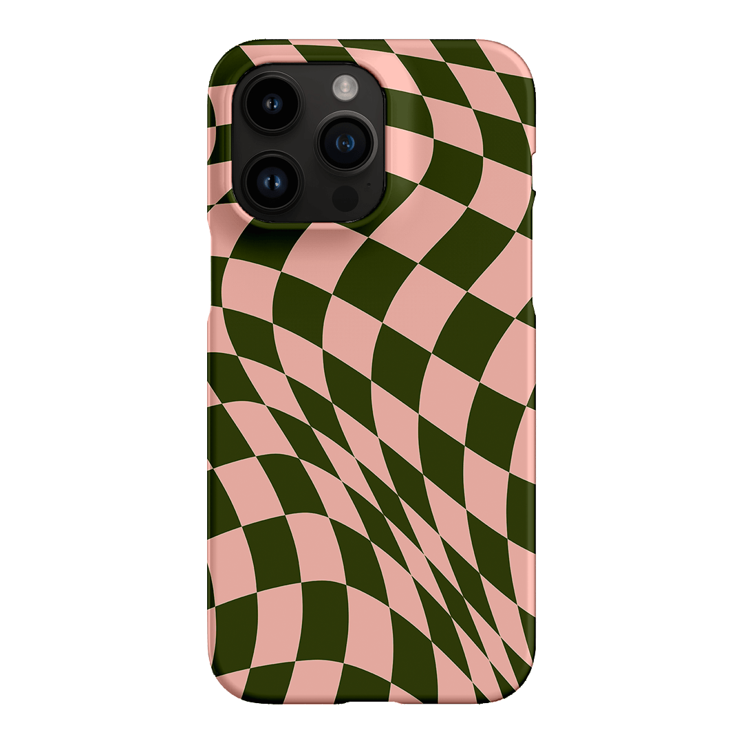 Wavy Check Forest on Blush Matte Case Matte Phone Cases iPhone 14 Pro Max / Snap by The Dairy - The Dairy