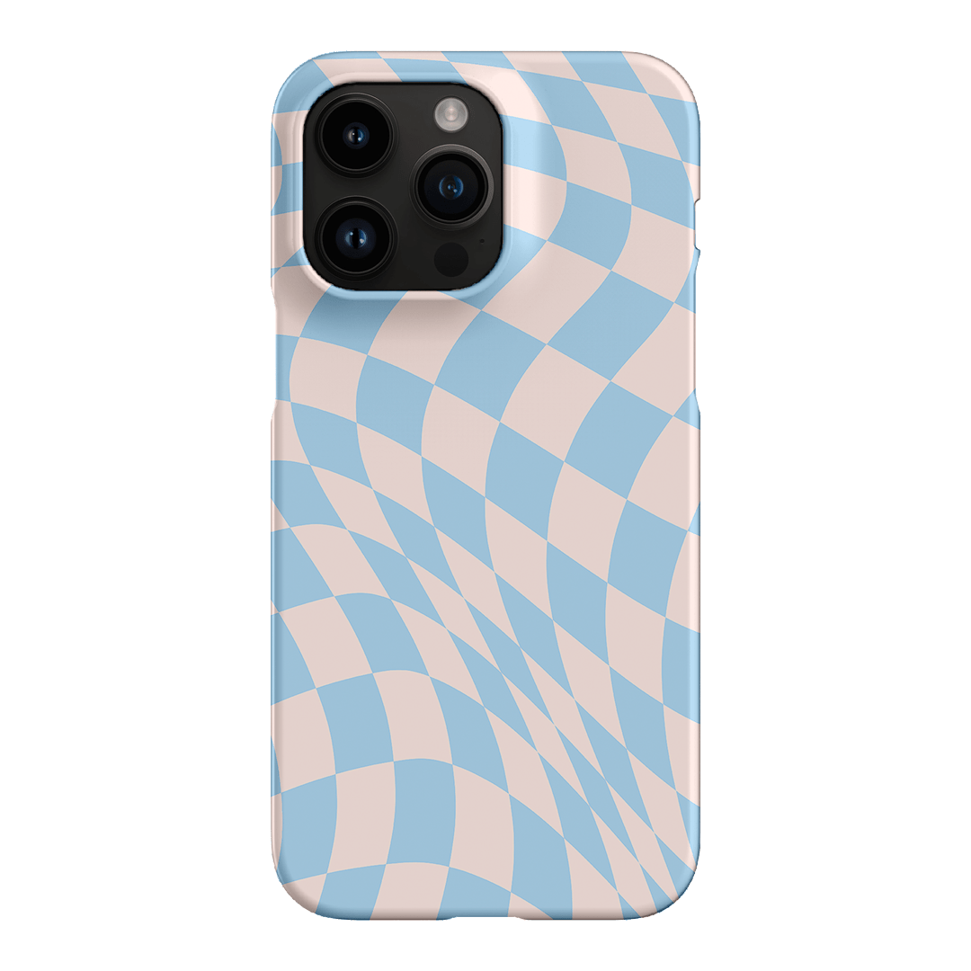 Wavy Check Sky on Light Blush Matte Phone Cases iPhone 14 Pro Max / Snap by The Dairy - The Dairy