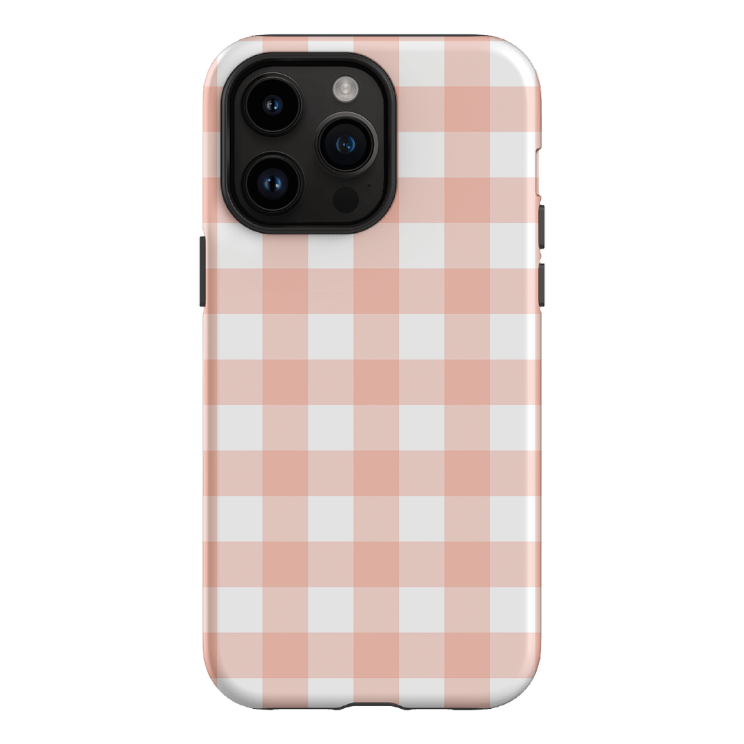 Gingham in Blush Matte Case Matte Phone Cases iPhone 14 Pro Max / Armoured by The Dairy - The Dairy