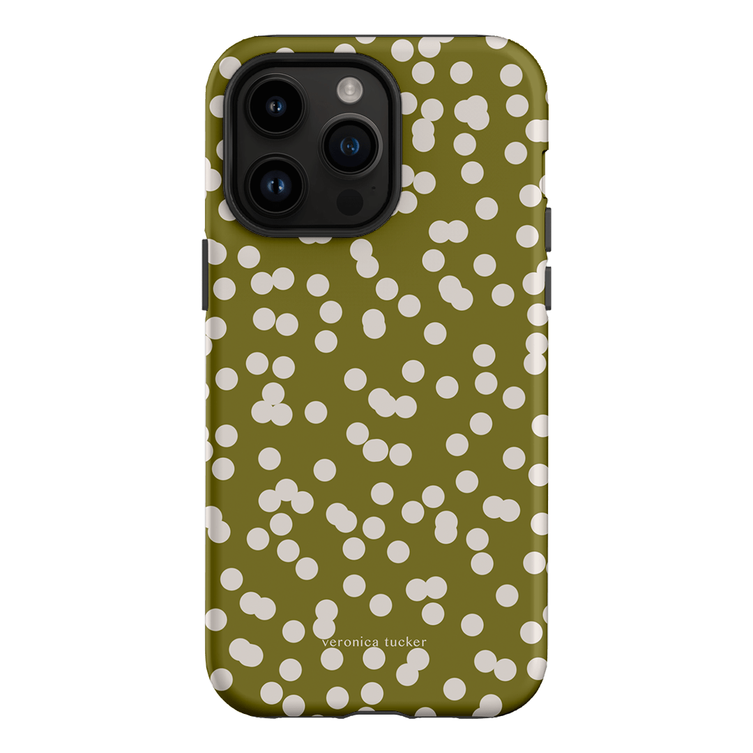 Mini Confetti Chartreuse Printed Phone Cases iPhone 14 Pro Max / Armoured by Veronica Tucker - The Dairy