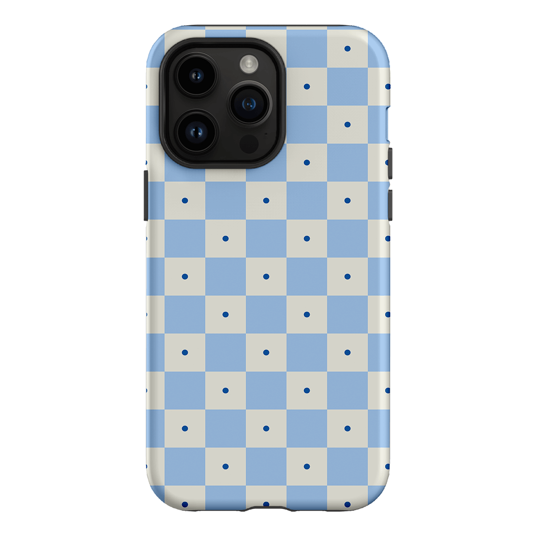 Checkers Blue Matte Phone Cases iPhone 14 Pro Max / Armoured by The Dairy - The Dairy