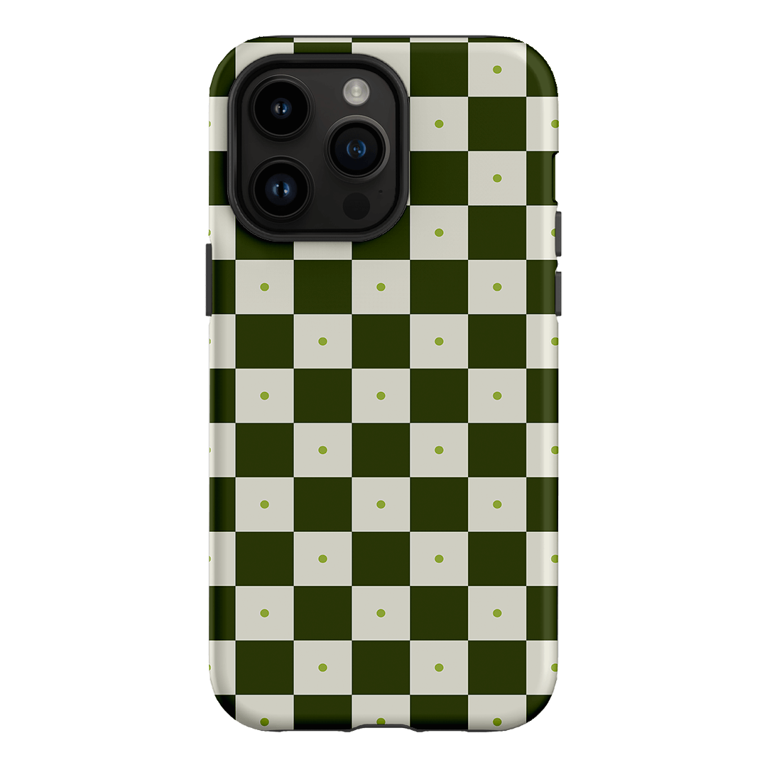 Checkers Green Matte Phone Cases iPhone 14 Pro Max / Armoured by The Dairy - The Dairy