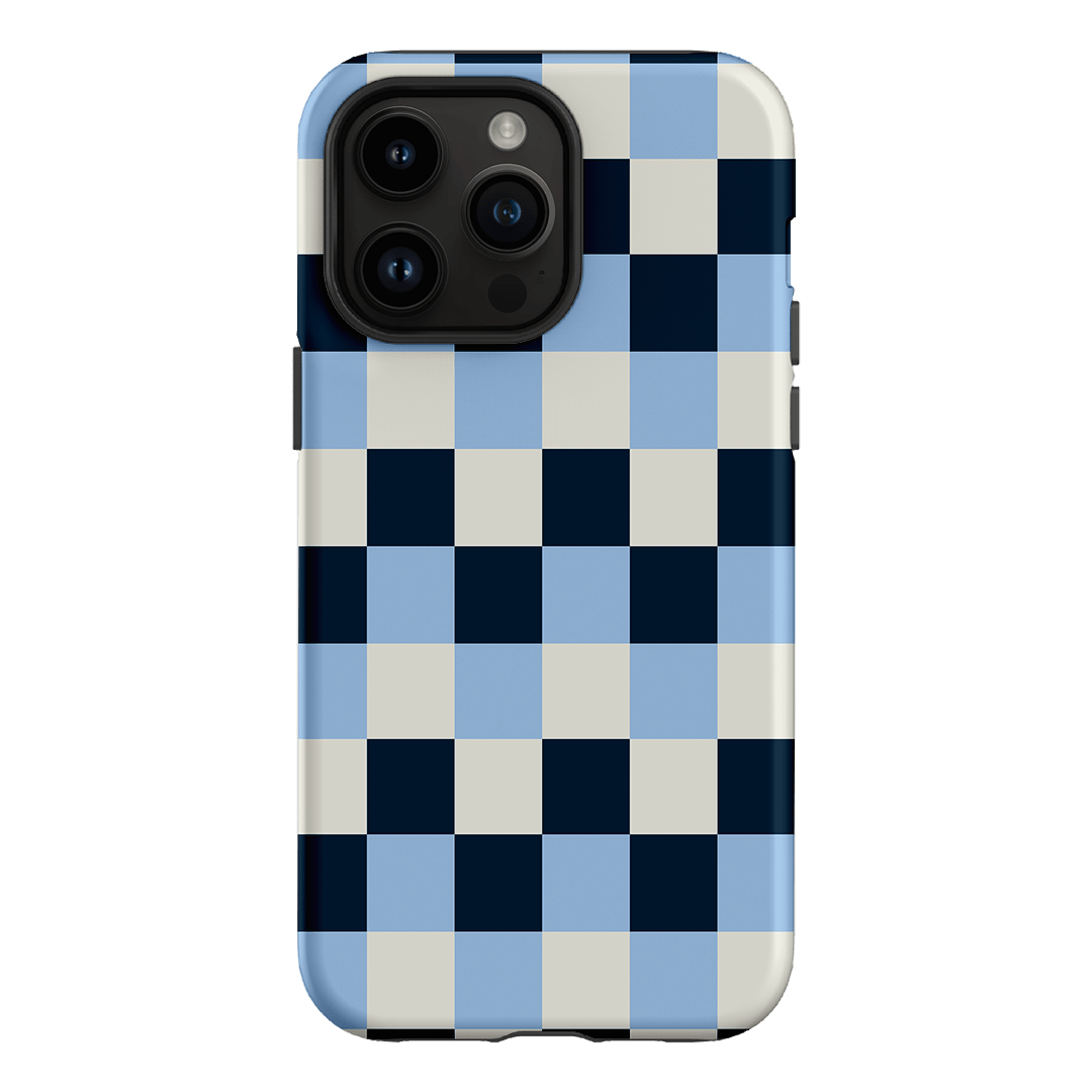 Checks in Blue Matte Case Matte Phone Cases iPhone 14 Pro Max / Armoured by The Dairy - The Dairy
