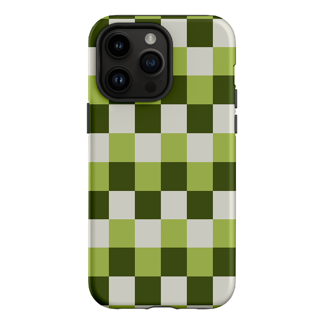 Checks in Green Matte Case Matte Phone Cases iPhone 14 Pro Max / Armoured by The Dairy - The Dairy