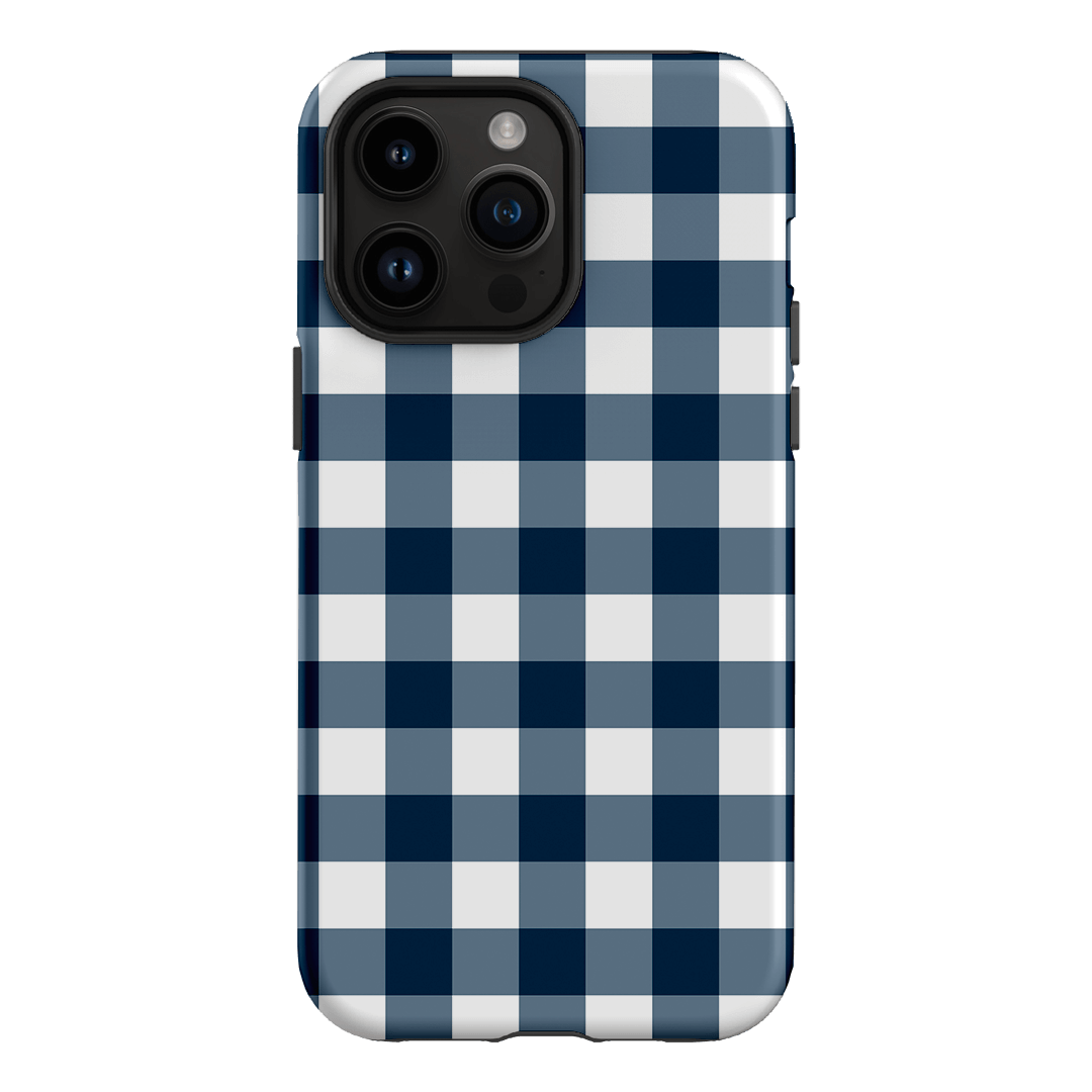 Gingham in Indigo Matte Case Matte Phone Cases iPhone 14 Pro Max / Armoured by The Dairy - The Dairy