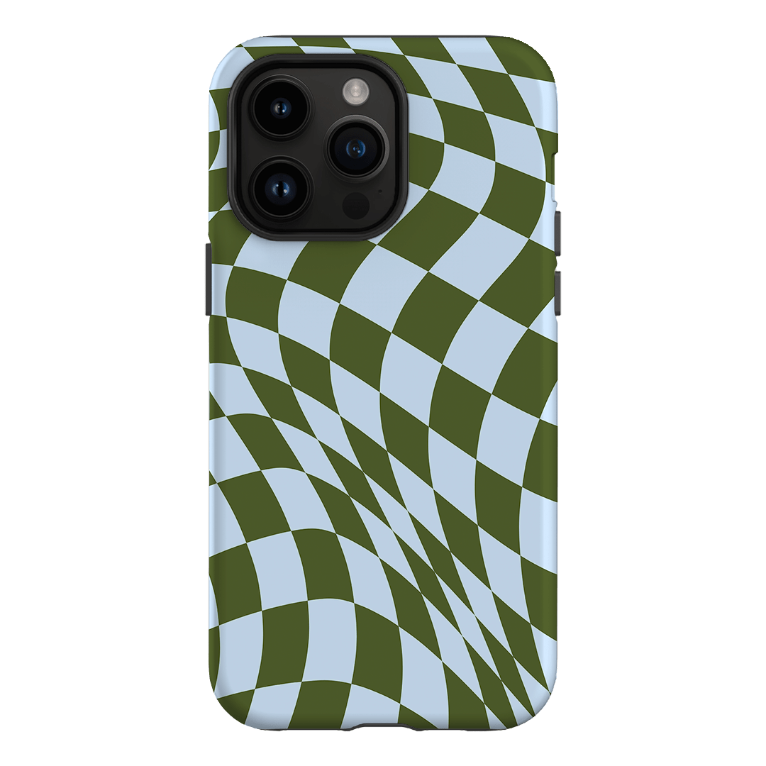 Wavy Check Forest on Sky Matte Case Matte Phone Cases iPhone 14 Pro Max / Armoured by The Dairy - The Dairy