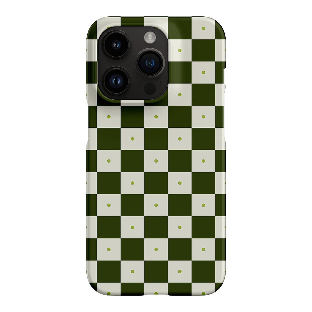 Checkers Green Matte Phone Cases iPhone 14 Pro / Snap by The Dairy - The Dairy