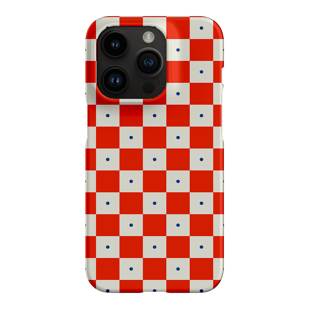Checkers Scarlet with Cobalt Matte Phone Cases iPhone 14 Pro / Snap by The Dairy - The Dairy