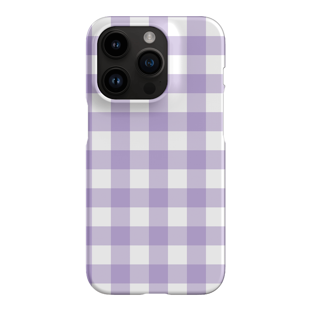Gingham in Lilac Matte Case Matte Phone Cases iPhone 14 Pro / Snap by The Dairy - The Dairy