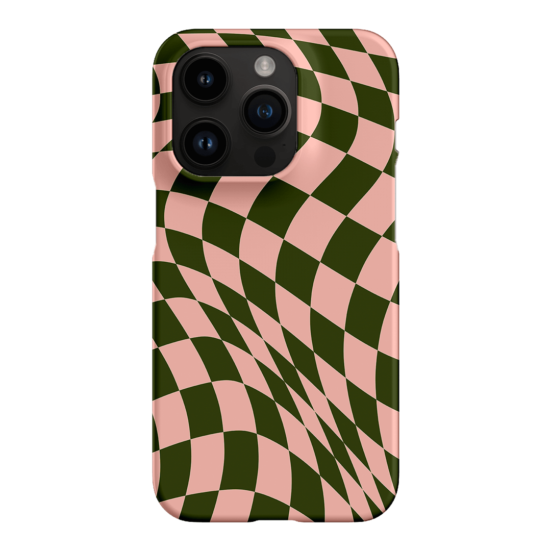 Wavy Check Forest on Blush Matte Case Matte Phone Cases iPhone 14 Pro / Snap by The Dairy - The Dairy