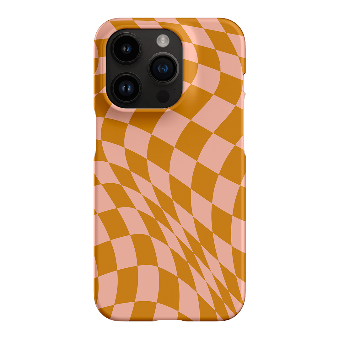 Wavy Check Orange on Blush Matte Case Matte Phone Cases iPhone 14 Pro / Snap by The Dairy - The Dairy