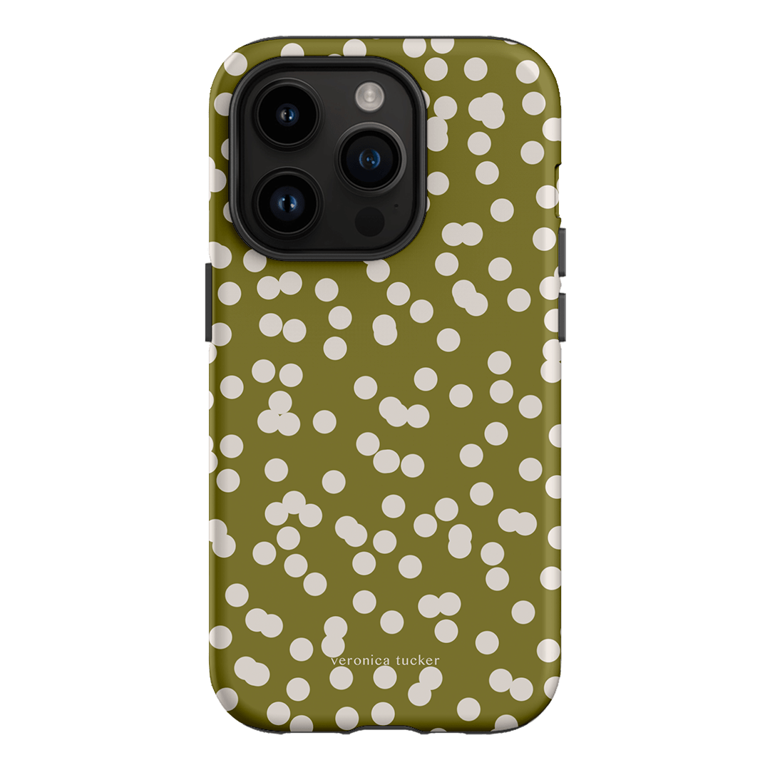 Mini Confetti Chartreuse Printed Phone Cases iPhone 14 Pro / Armoured by Veronica Tucker - The Dairy