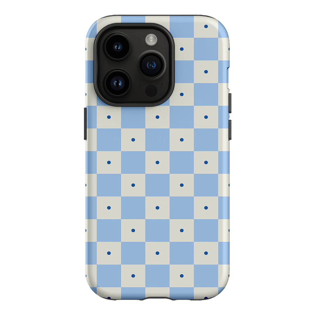 Checkers Blue Matte Phone Cases iPhone 14 Pro / Armoured by The Dairy - The Dairy