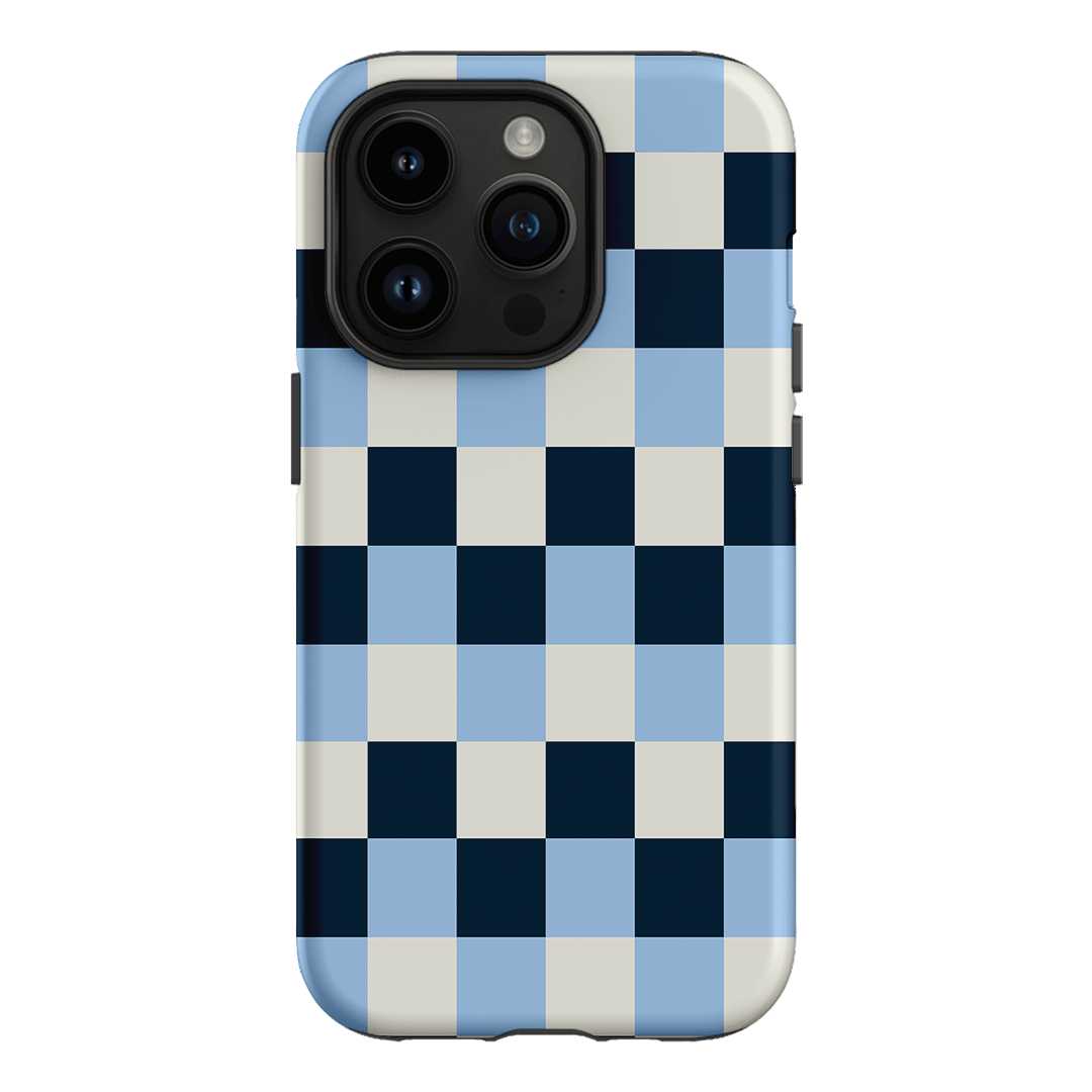 Checks in Blue Matte Case Matte Phone Cases iPhone 14 Pro / Armoured by The Dairy - The Dairy