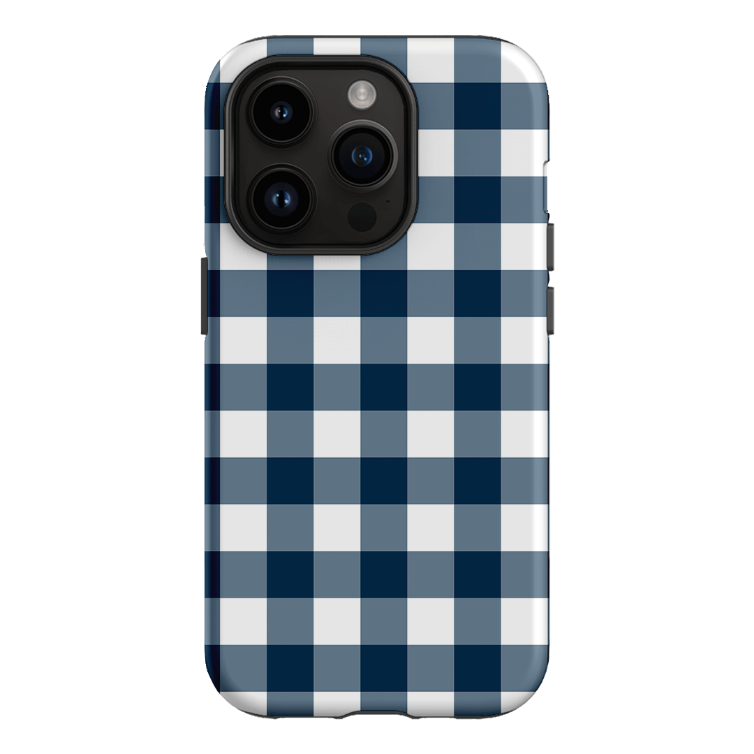 Gingham in Indigo Matte Case Matte Phone Cases iPhone 14 Pro / Armoured by The Dairy - The Dairy
