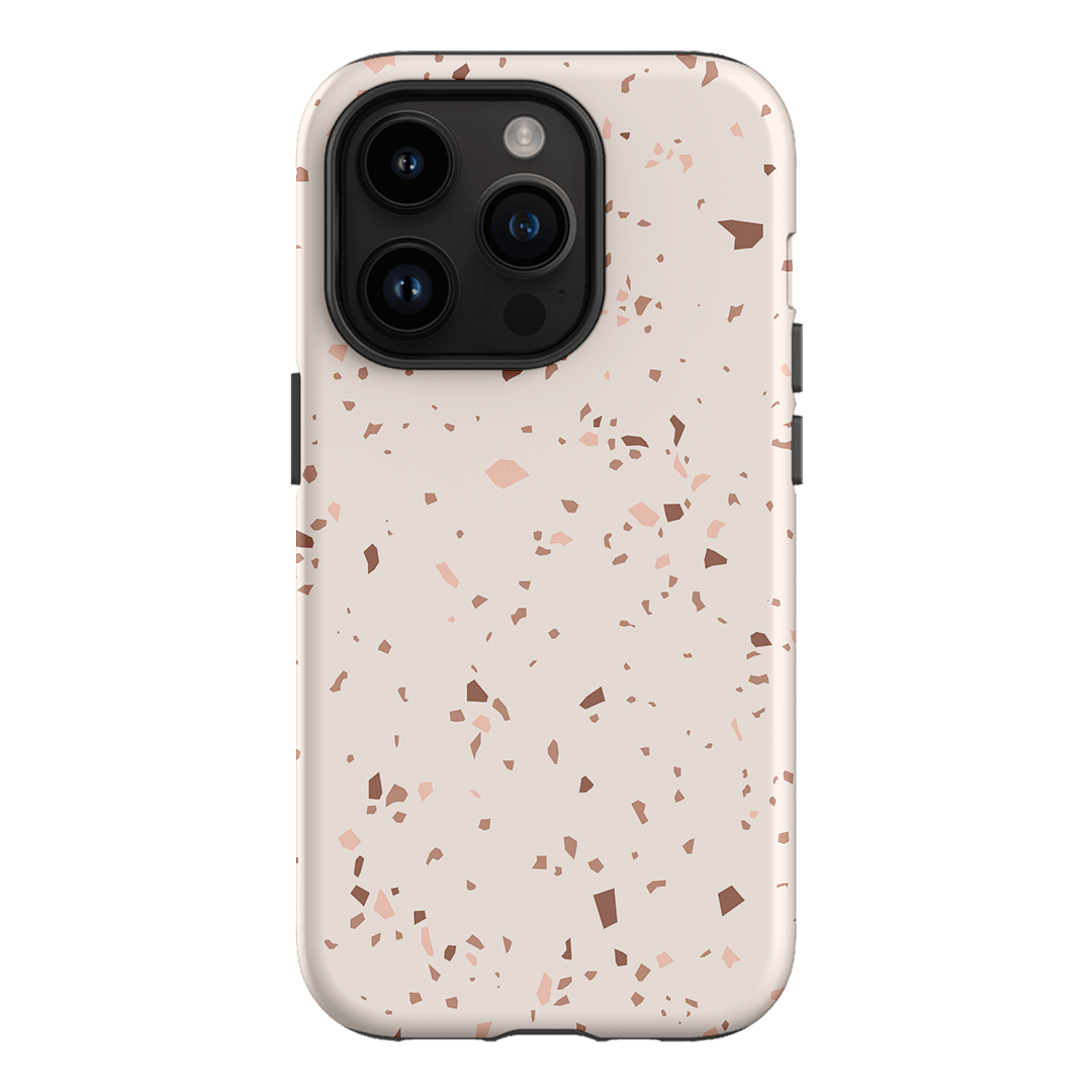 Neutral Terrazzo Printed Phone Cases iPhone 14 Pro / Armoured by The Dairy - The Dairy