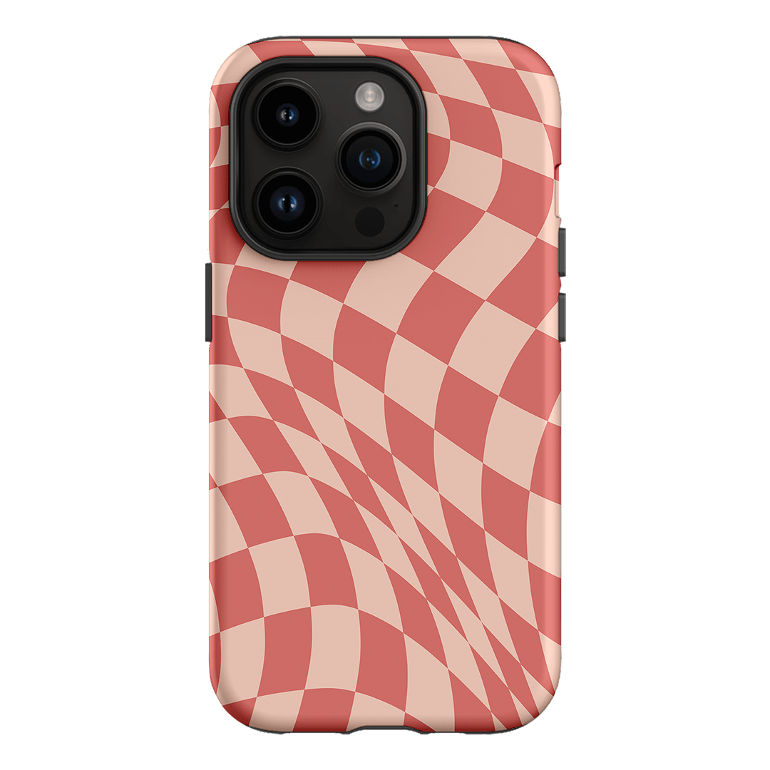 Wavy Check Blush on Blush Matte Case Matte Phone Cases iPhone 14 Pro / Armoured by The Dairy - The Dairy
