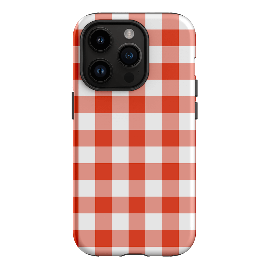 Gingham in Scarlet Matte Case Matte Phone Cases iPhone 14 Pro / Armoured by The Dairy - The Dairy