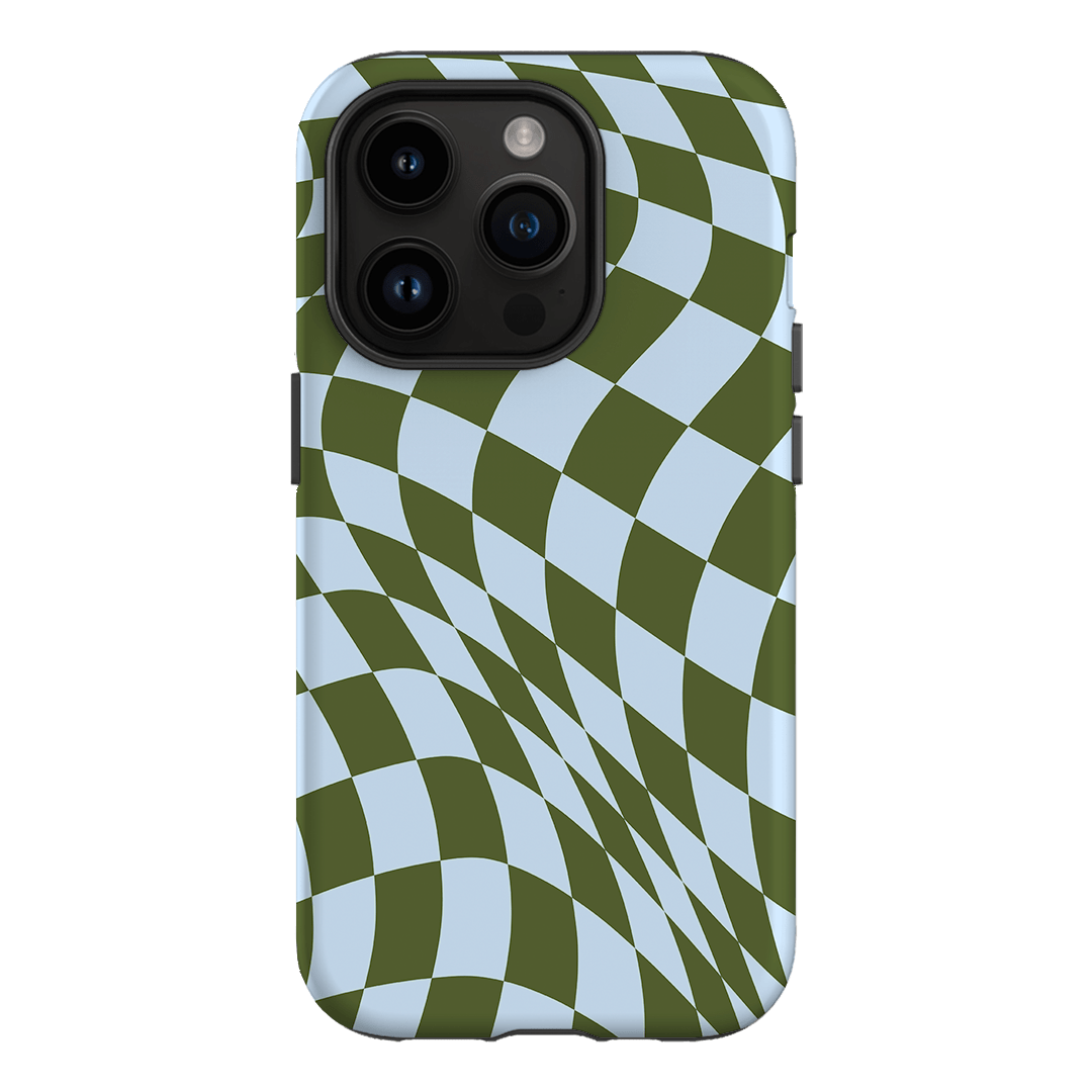 Wavy Check Forest on Sky Matte Case Matte Phone Cases iPhone 14 Pro / Armoured by The Dairy - The Dairy