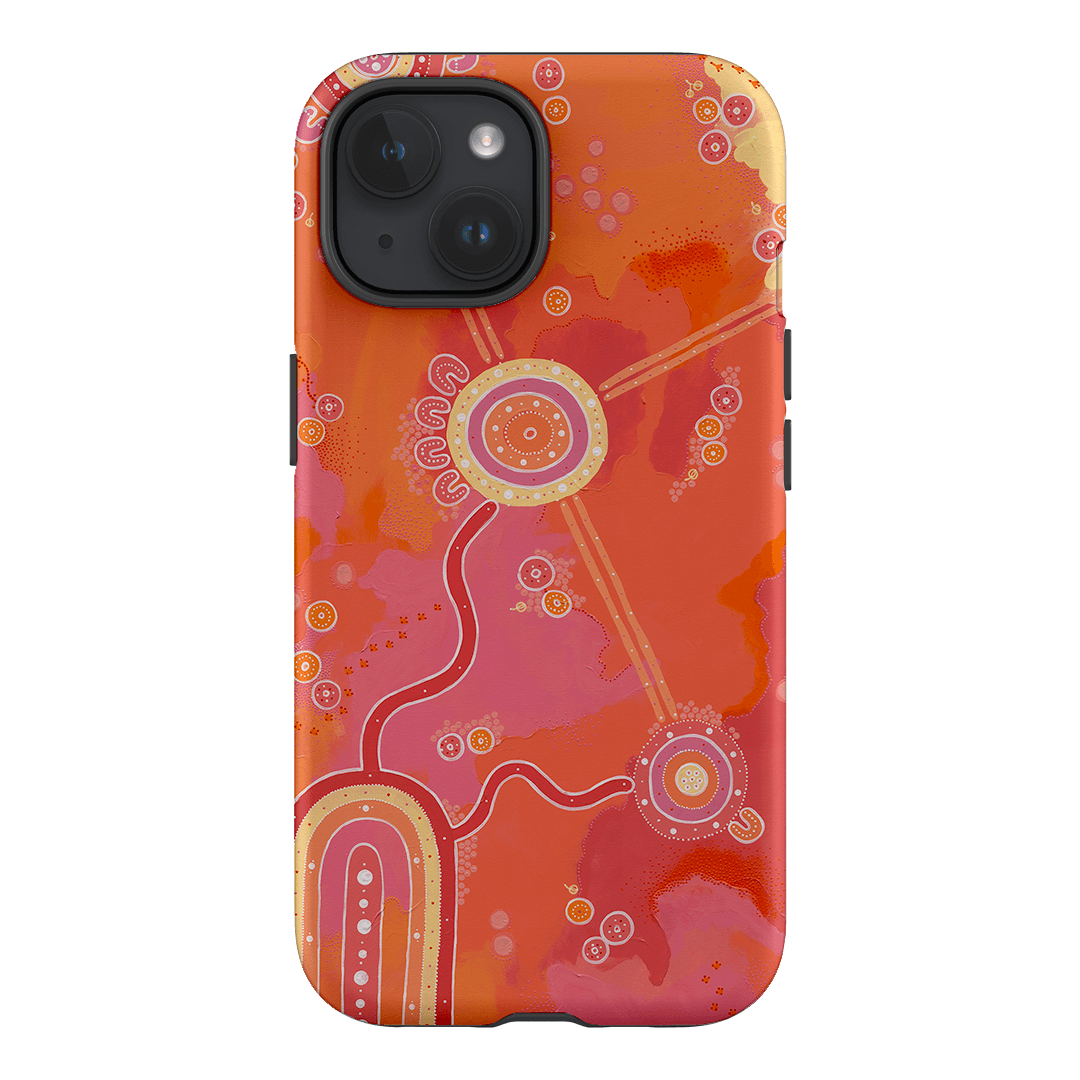 Across The Land Orange Aboriginal Artwork Phone Case | The Dairy