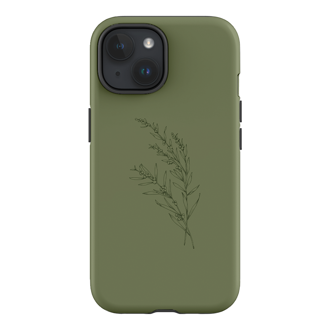 Khaki Wattle Printed Phone Cases iPhone 15 / Armoured by Typoflora - The Dairy