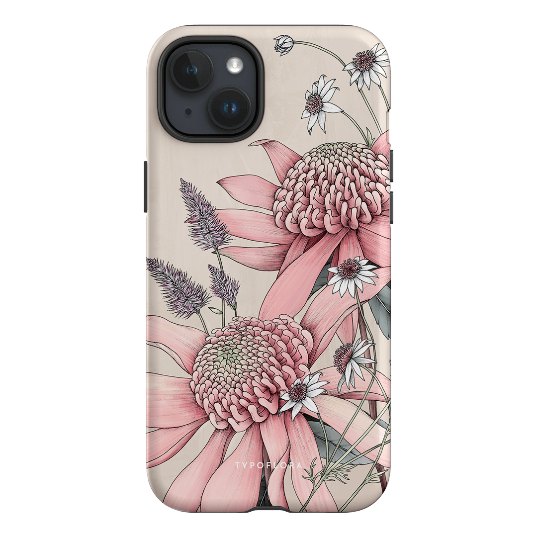 Pink Waratah Printed Phone Cases iPhone 15 Plus / Armoured by Typoflora - The Dairy