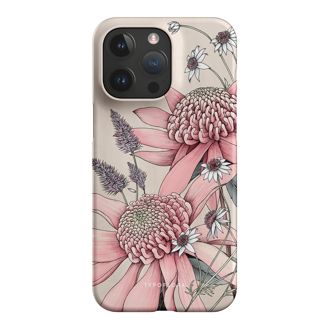 Pink Waratah Printed Phone Cases iPhone 15 Pro Max / Snap by Typoflora - The Dairy