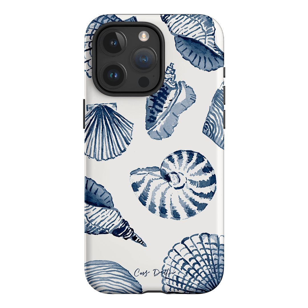 Blue Shells Printed Phone Cases iPhone 15 Pro Max / Armoured by Cass Deller - The Dairy