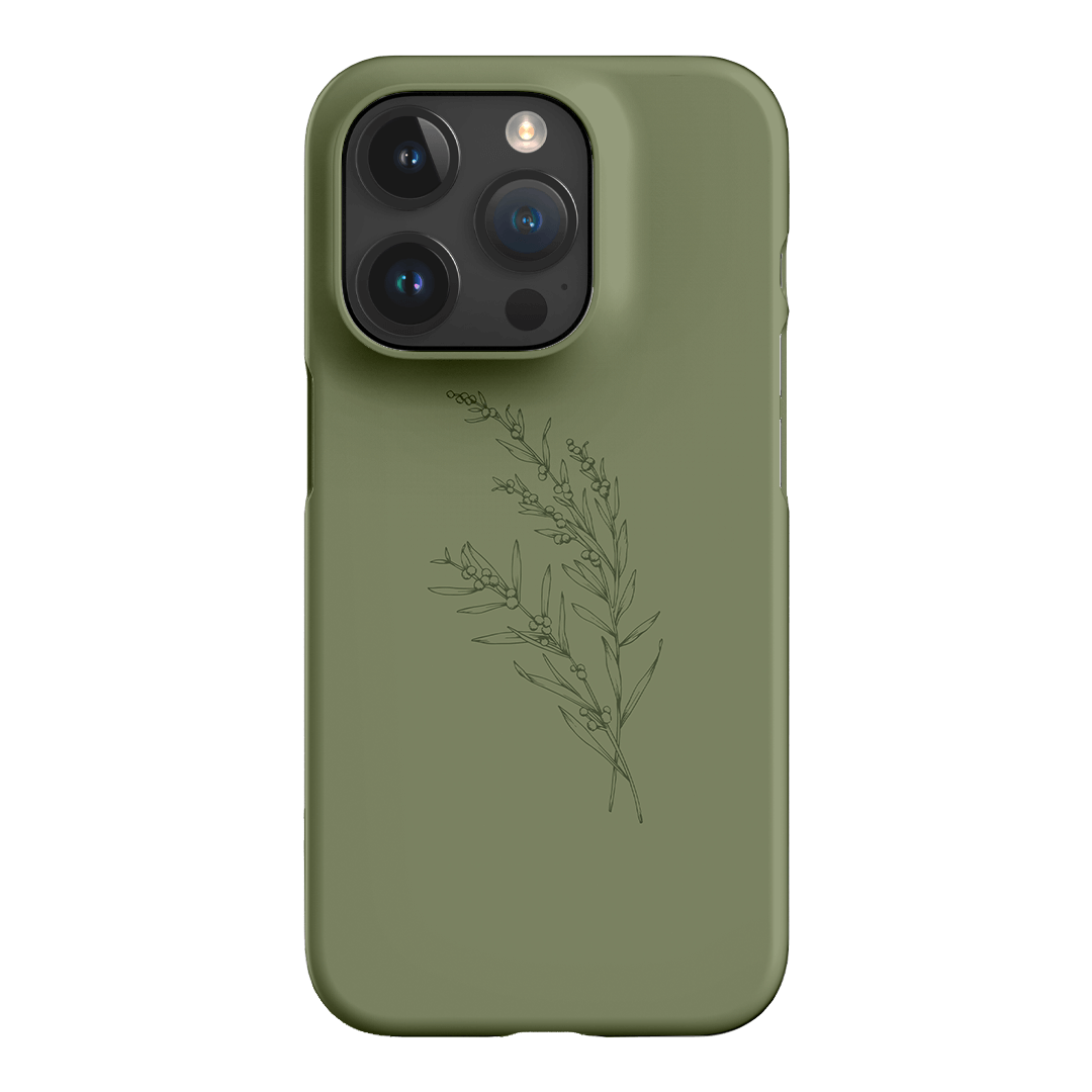 Khaki Wattle Printed Phone Cases iPhone 15 Pro / Snap by Typoflora - The Dairy