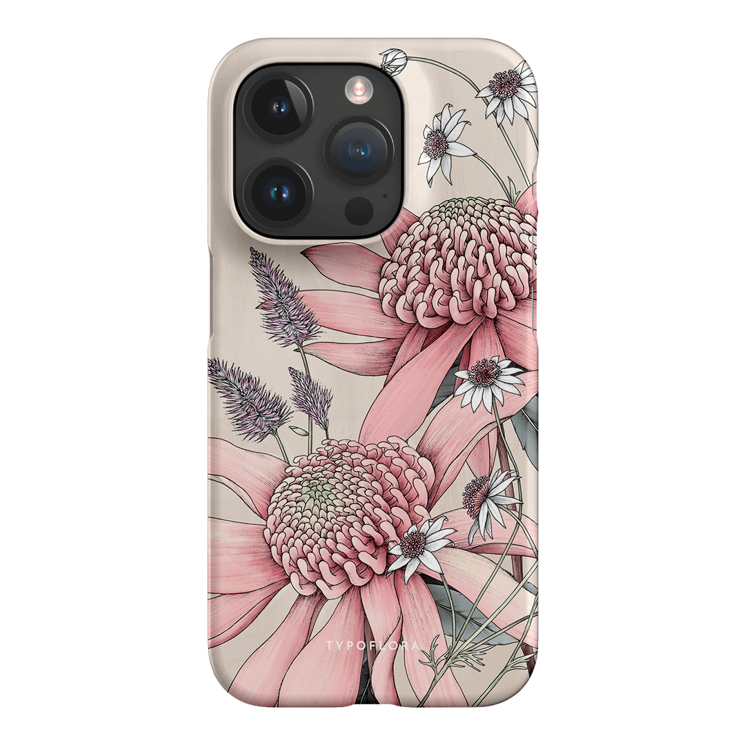Pink Waratah Printed Phone Cases iPhone 15 Pro / Snap by Typoflora - The Dairy
