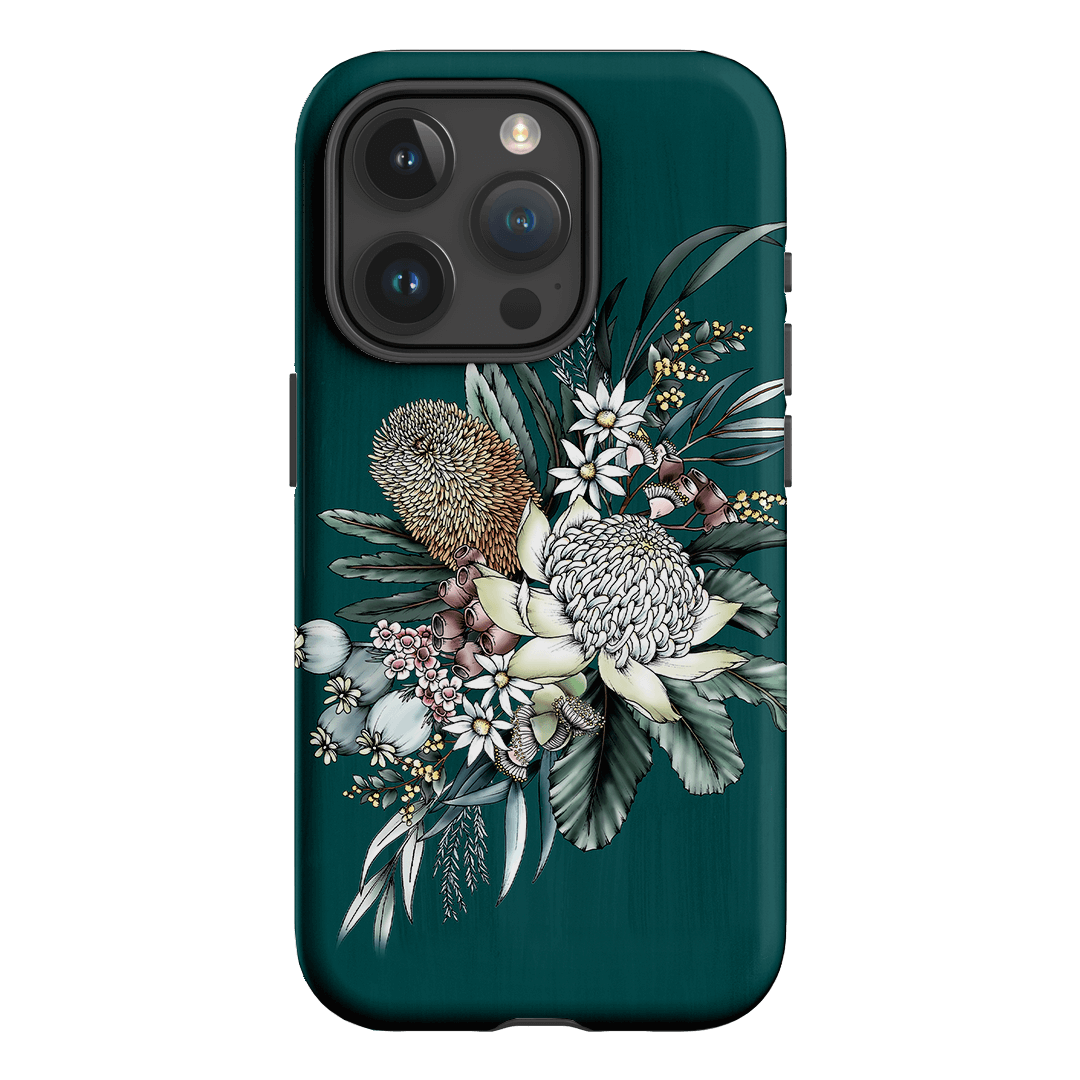 Teal Native Printed Phone Cases iPhone 15 Pro / Armoured by Typoflora - The Dairy