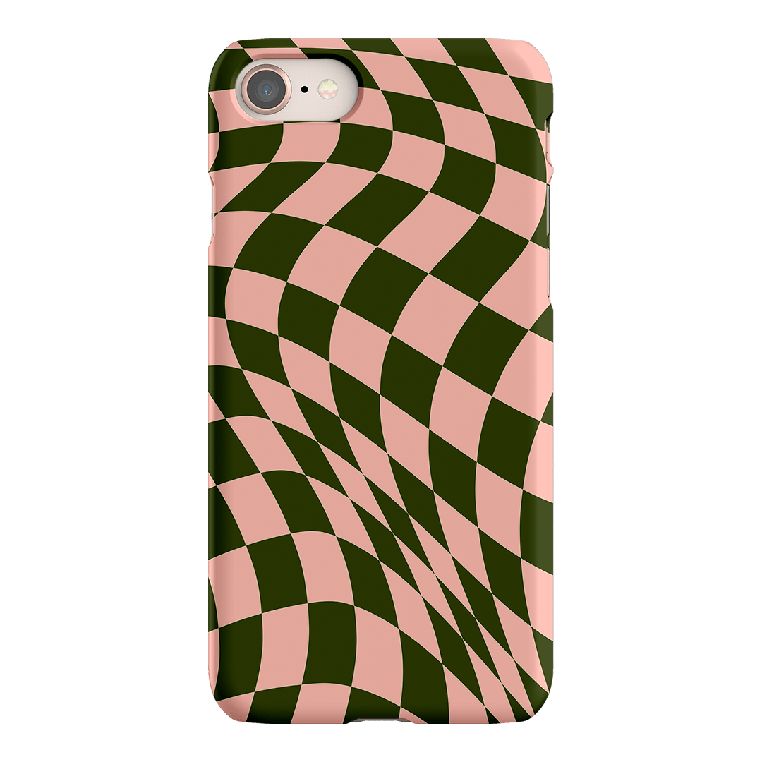 Wavy Check Forest on Blush Matte Case Matte Phone Cases iPhone 8 / Snap by The Dairy - The Dairy