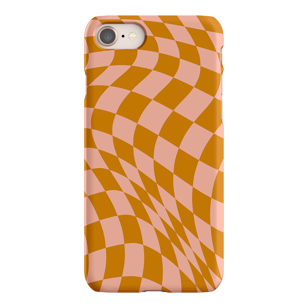 Wavy Check Orange on Blush Matte Case Matte Phone Cases iPhone 8 / Snap by The Dairy - The Dairy