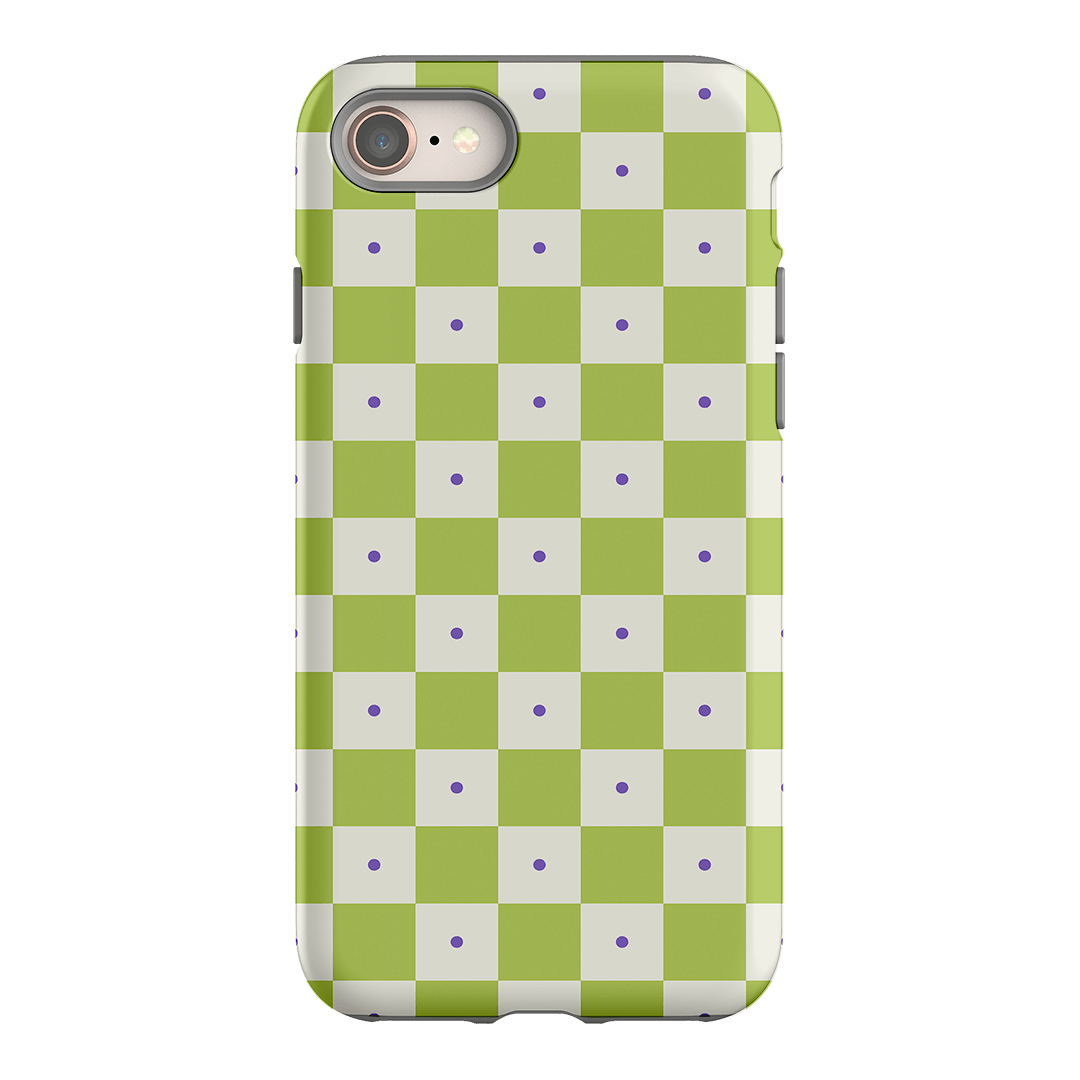 Checkers Lime with Lilac Matte Case Matte Phone Cases iPhone 8 / Armoured by The Dairy - The Dairy