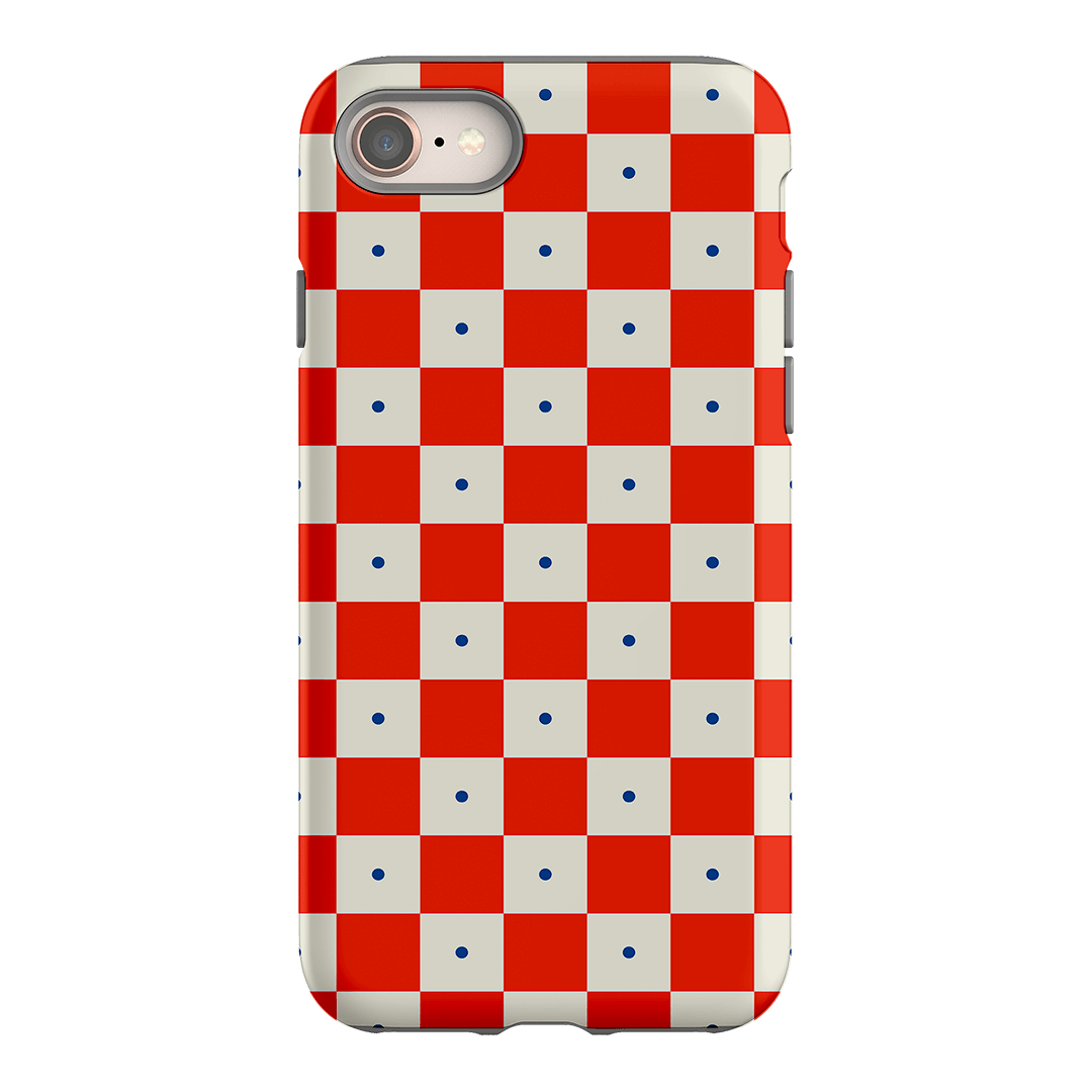Checkers Scarlet with Cobalt Matte Case Matte Phone Cases iPhone 8 / Armoured by The Dairy - The Dairy