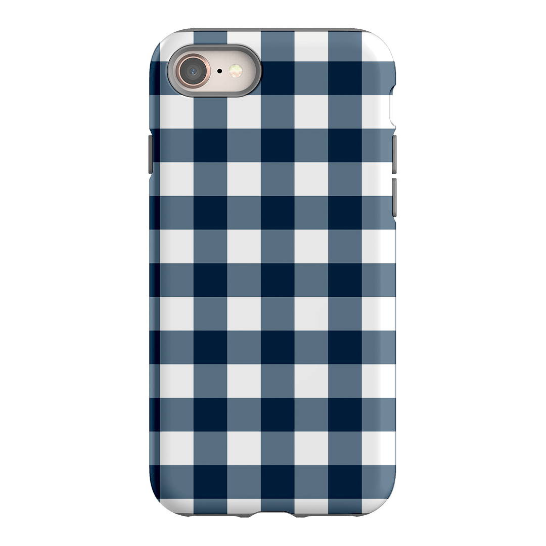 Gingham in Indigo Matte Case Matte Phone Cases iPhone 8 / Armoured by The Dairy - The Dairy