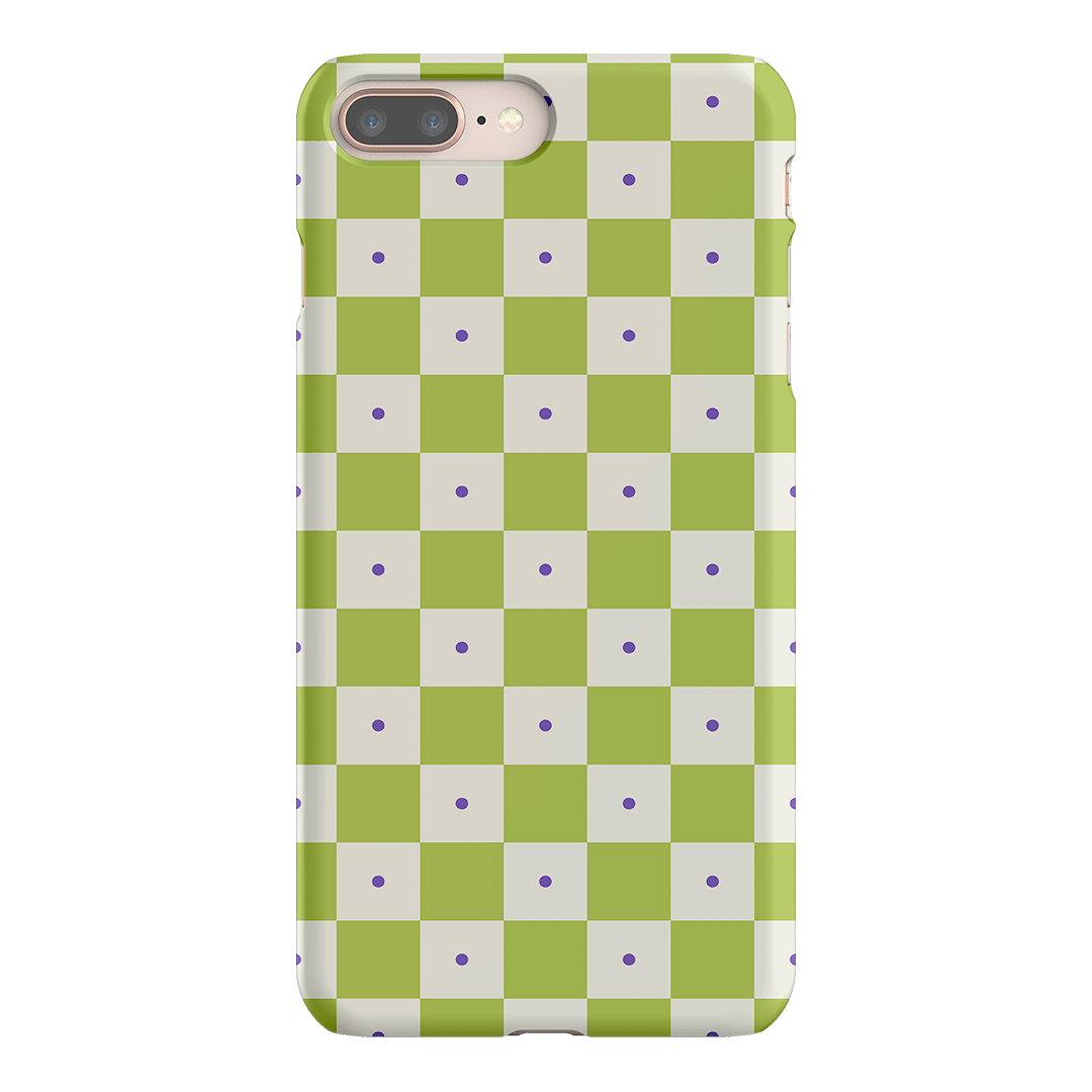 Checkers Lime with Lilac Matte Case Matte Phone Cases iPhone 8 Plus / Snap by The Dairy - The Dairy