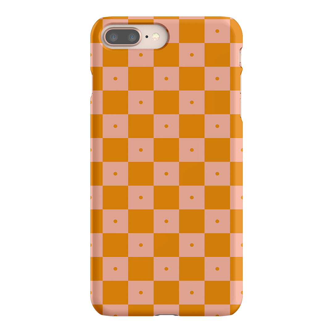 Checkers Orange with Blush Matte Case Matte Phone Cases iPhone 8 Plus / Snap by The Dairy - The Dairy